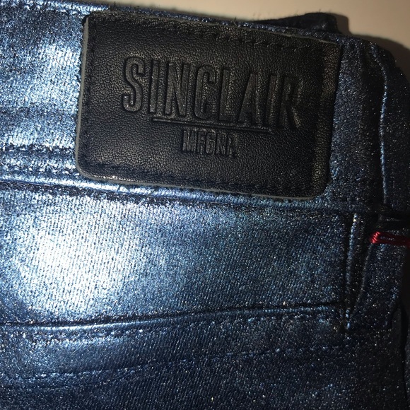Sinclair MFGRP Blue/ Silver Metallic Skinny Jeans - Picture 2 of 6